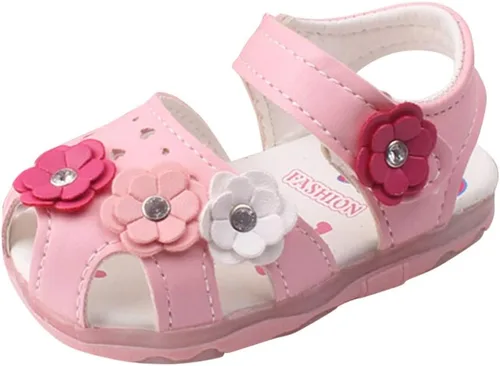POLG Sandalias con luz LED para bebés y niños pequeños, zapatos casuales para niños de 1 a 6 años, sandalias deportivas luminosas para correr