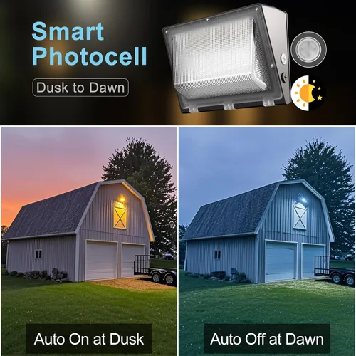 Miniatura 5 de Lightdot Paquete de 8 luces LED de pared de 150 W, fotocélula del atardecer al amanecer de 100 a 277 V 22500LM (150Lm/W) 5000K IP65 iluminación