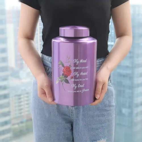 Miniatura 5 de Urnas grandes de hasta 200 libras para adultos, urna de cremación humana, urna decorativa para cenizas humanas con urna de rosa con bolsa