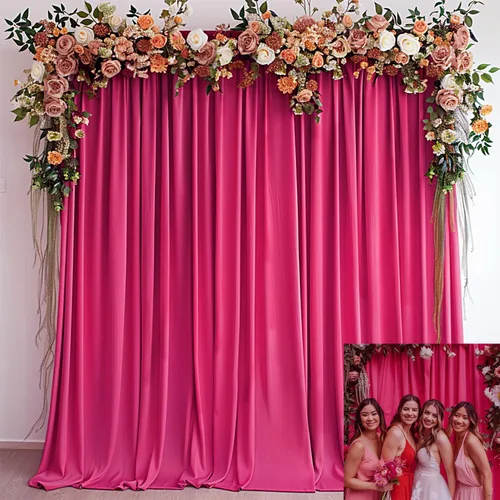 Miniatura 11 de TAYNSDJ101 - Cortina de boda naranja sin arrugas, sin arrugas, para fiestas, bodas, arcos, fiestas, ceremonias, escenarios, decoración de escenario