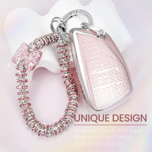 Miniatura 8 de Funda para llavero Buick con llavero de pulsera de circonita de moda, diseño de diamantes encantadores funda suave para Avenir Envision Encore Chevy