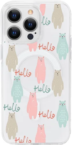 Miniatura 12 de Funda magnética de flores para iPhone 15 [compatible con MagSafe] Bonito patrón floral transparente a prueba de golpes