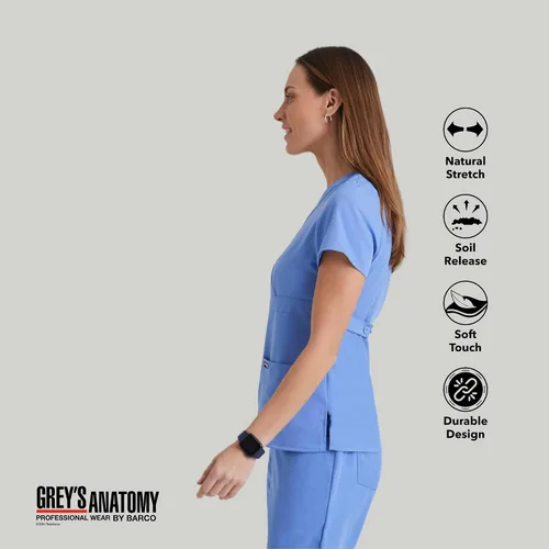 Miniatura 5 de Grey's Anatomy Signature - Camiseta de uniforme para mujer (talla grande, 3 bolsillos)