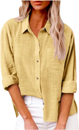 Miniatura 112 de SMIDOW Camisa de algodón y lino con botones para mujer