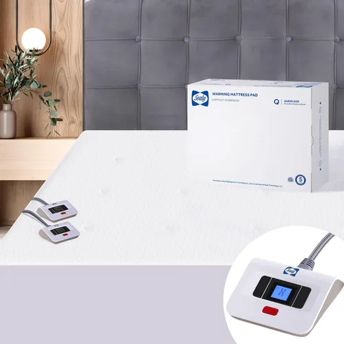 Miniatura 12 de Sealy Protector de colchón con calefacción tamaño completo de 54 x 75 pulgadas, calentador de cama eléctrico con calefacción por zonas con bolsillo