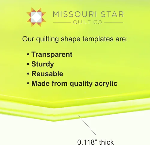 Miniatura 2 de Missouri - Plantilla octágono para edredón de estrellas, 7 pulgadas, plantilla de regla de acolchado acrílica para usar con cuadrados de tela