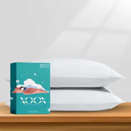 Miniatura 28 de XOOX Linen - Juego de sábanas de 1200 hilos 100% algodón egipcio, tamaño King, de algodón egipcio, juego de 4 piezas de lujo, (azul claro), suave