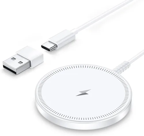 Cargador magnético inalámbrico Magsafe iPhone: almohadilla de carga para iPhone 17/16/15/14/13/12 Series y AirPods Pro 4-2, imán fuerte, puertos