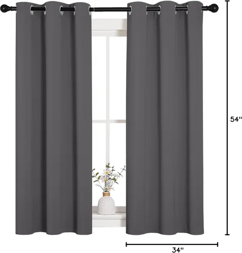 Miniatura 9 de NICETOWN Cortinas de Dormitorio Paneles de Cortinas Opacas, Paneles de Microfibra de Tres Capas con Aislamiento Térmico Sólido con Ojales Superiores