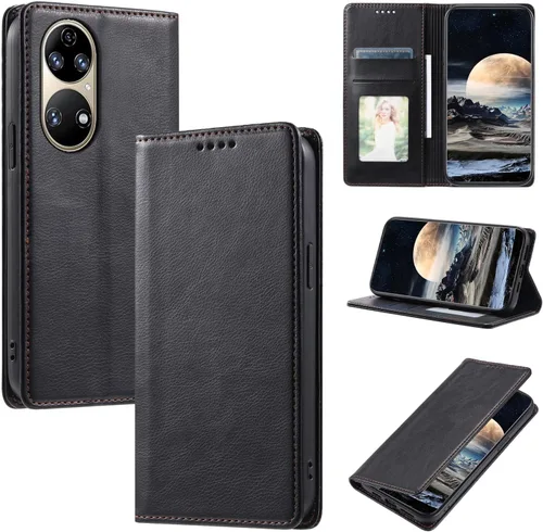 Miniatura 30 de Funda de cuero compatible con Google Pixel 7, compatible con Google Pixel 7 5G GVU6C GQML3 Flip Folio PU Funda de cuero negro