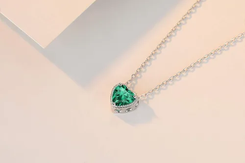 Miniatura 4 de Qings Collar con colgante de piedra natal de plata de ley 925 con colgante de piedra natal, cadena ajustable, caja de regalo de 12 meses, joyería