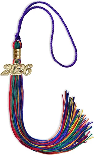 Miniatura 257 de Endea Graduation - Borla de doble color mixto con fecha dorada (negro/dorado antiguo, 2021)