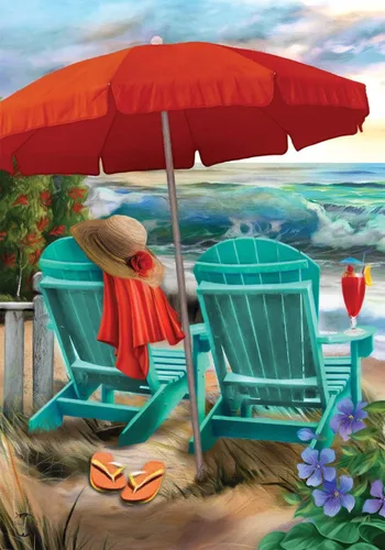 Miniatura 2 de Beach Life - Bandera náutica de jardín de verano, sillas Adirondack de 12.5 x 18 pulgadas