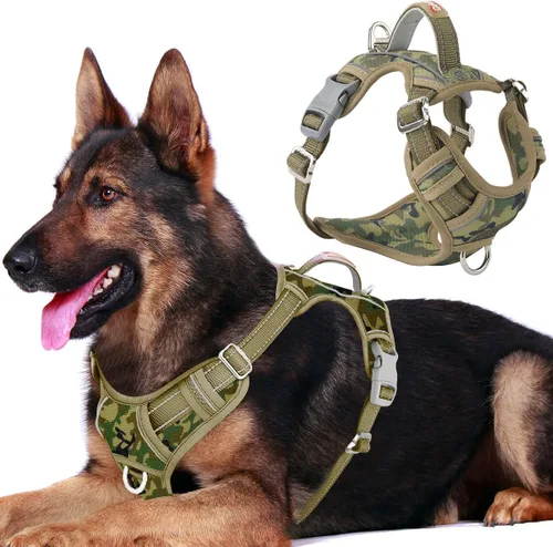 Miniatura 17 de BARKBAY Arnés para perro sin tirones con bolsillo para etiqueta de identificación, resistente, reflectante, fácil control para perros grandes