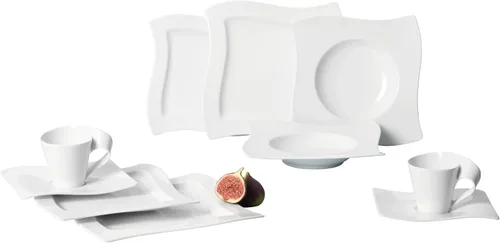 Villeroy & Boch NewWave - Vajilla básica de 30 piezas, color blanco