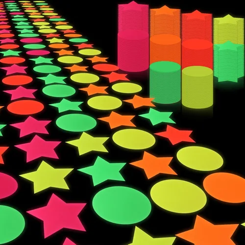 Lincia 100 hojas de papel de neón que brillan para decoración de fiestas, suministros de pista de baile a granel, suministros de pista de baile UV