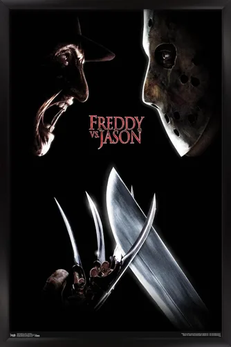 Miniatura 8 de Trends International Freddy vs. Jason - Póster de pared de una hoja, 14.725 x 22.375 pulgadas, versión enmarcada de madera de granero