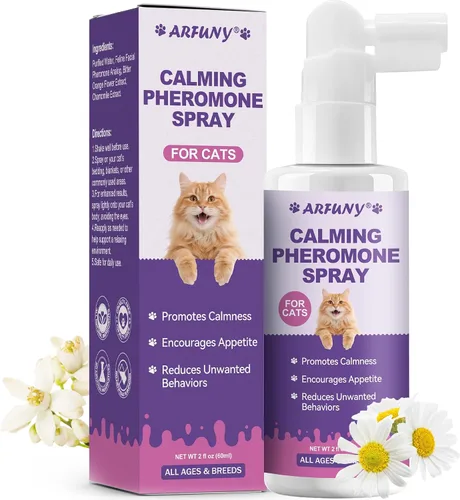 Spray calmante de feromonas para gatos, espray calmante para gatos, reduce arañazos, peleas, orinar, marcar, aliviar la ansiedad y el estrés del