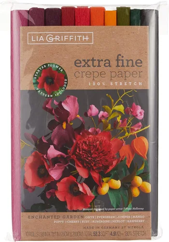 Miniatura 4 de Lia Griffith - Rollos de papel crepé extrafino, 10.7 pies cuadrados, varios colores Flora