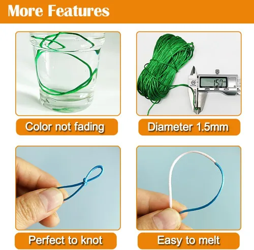 Miniatura 3 de Ewparts - Cuerda de nailon para pulseras, cordón de nailon de 1.5 mm, 180 metros, cordón de seda satinada para cuentas, cordón para pulseras Cordón