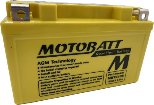 Miniatura 3 de MotoBatt MBTZ10S (12 V 8.6 Amp) 165CCA activada de fábrica QuadFlex AGM batería sustituye a YTX7A-BS, YTZ10S, ETZ10S, PC310