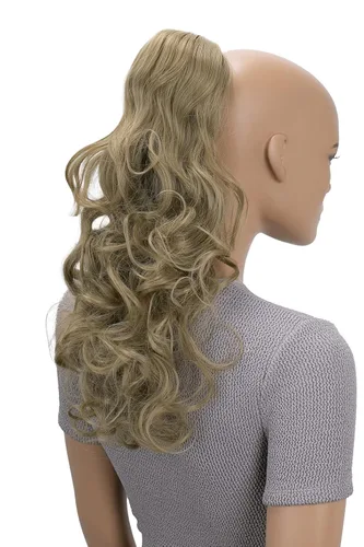 Miniatura 12 de CAISHA Extensiones de cola de caballo de 18 pulgadas, mezcla de marrón claro ondulado voluminoso PH27 mezcla marrón claro #6T27 PH27