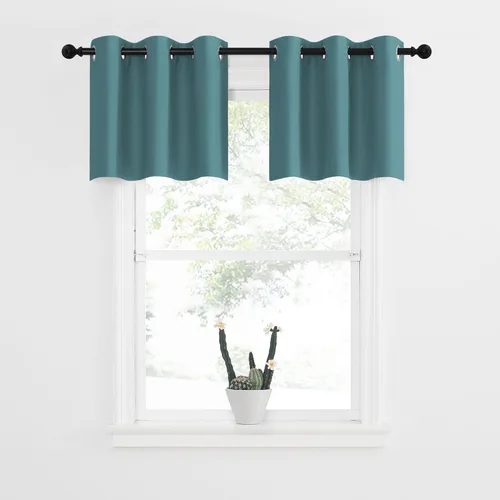 Miniatura 181 de NICETOWN Cortinas opacas de cocina para ventana sobre el fregadero, aislamiento térmico, decoración del hogar, pequeños niveles opacos con ojales
