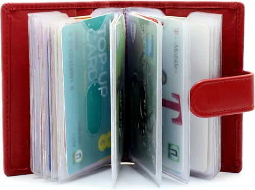 Miniatura 2 de STARHIDE Soft Genuine Leather Compact Credit Debit Card Holder Case with Removable Plastic Sleeves 210