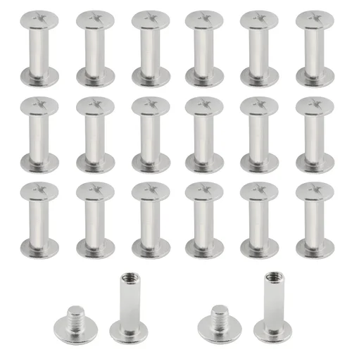 Miniatura 2 de Chicago Screw ZZLZX - Juego de 20 tornillos de fijación Chicago chapados en níquel de 0.197 in x 0.591 in, pernos de tornillo redondos de cabeza