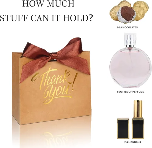 Miniatura 5 de KPOSIYA Bolsas de Regalo Pequeñas, Paquete de 100 Bolsas Pequeñas de Agradecimiento 4.5x1.8x3.9 Pulgadas Bolsa de Favor de Fiesta Bolsa de Papel