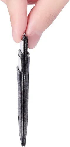 Miniatura 4 de Tarjetero de cuero para hombres y mujeres, piel de becerro italiana