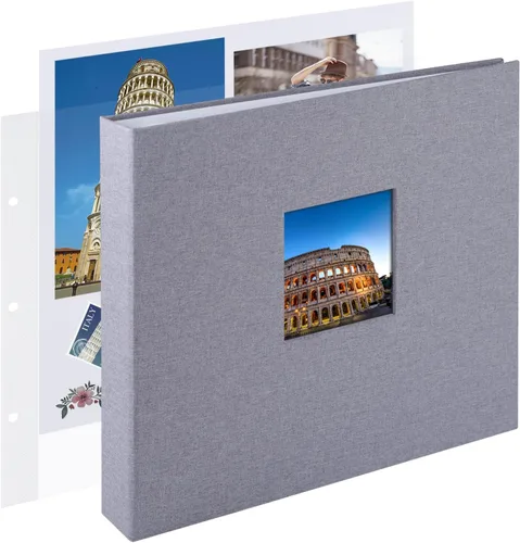 Miniatura 15 de 1DOT2 Álbum de fotos de scrapbook DIY grande de 12 x 12 pulgadas con 3 anillos, diario con 30 fundas de plástico, 60 páginas y cubierta de papel