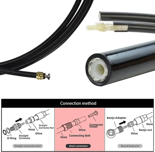 Miniatura 2 de CYSKY Kit de manguera de freno hidráulico para bicicleta 2500mm para Shimano BH59 BH90 Sram Avid System, incluye 8 aceitunas de freno para bicicleta