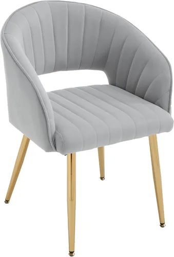 Miniatura 15 de Silla de escritorio giratoria para oficina en casa, moderna silla de escritorio de terciopelo, sillón de altura ajustable con base dorada, silla
