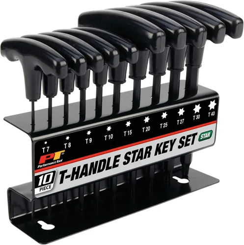 Miniatura 9 de Performance Tool W80274 Juego de 10 piezas de llaves Allen SAE con mango en T, Juego de llaves hexagonales de brazo largo