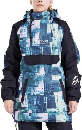 Miniatura 20 de Chaqueta anorak de esquí para mujer, impermeable, resistente al viento, cálido, para snowboard, abrigo de invierno con capucha