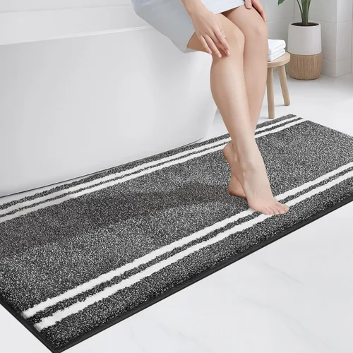 Miniatura 43 de PURRUGS Alfombra de baño antideslizante, lavable a máquina, 20 x 24 pulgadas, en forma de U, súper absorbente y de secado rápido, tapete de baño
