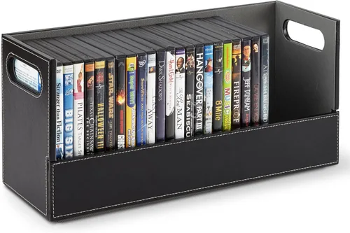 Stock Your Home caja de almacenamiento de DVD, organizador de estante de películas para Blu-Ray, estuches de videojuegos, CDs, soporte para cintas