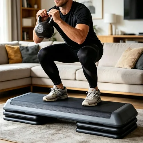 Miniatura 6 de ZENY Plataforma de Paso Aeróbico de 43 Pulgadas, Paso de Fitness Ajustable con 4 Elevador Apilables, Paso de Entrenamiento Aeróbico para Gimnasio