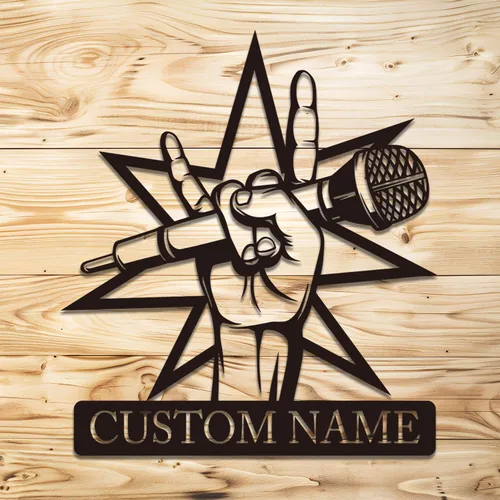 Miniatura 11 de Micrófono personalizado para decoración de pared de metal, grabación de decoración de habitación del hogar, auriculares y micrófonos personalizados