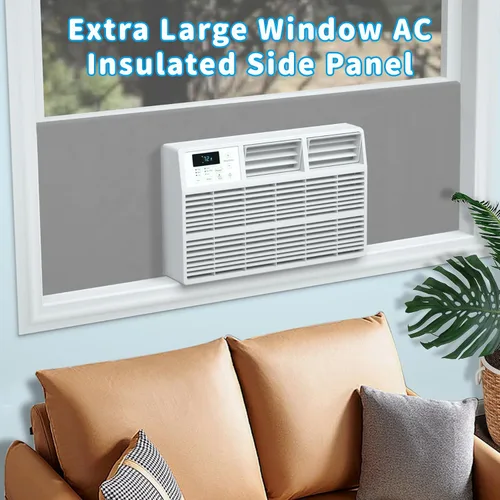 Miniatura 9 de Air Jade Paneles laterales de aire acondicionado para ventana, paneles laterales de espuma de aislamiento envolvente extra anchos de 4 pies para Gris