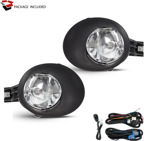 Miniatura 2 de Kit de reemplazo de luces antiniebla para 2002 2003 2004 2005 2006 2007 2008 Dodge Ram 1500/2500/3500 con bisel negro, cableado y interruptor 9006