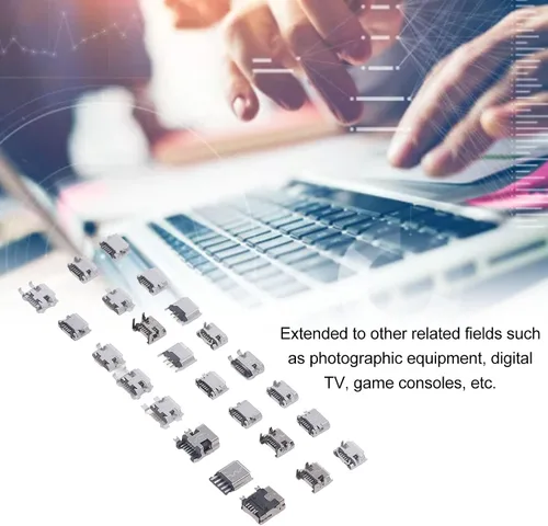 Miniatura 2 de 240pcs Micro USB Conector Set Sola Fila USB Puerto Hembra Socket Conectores