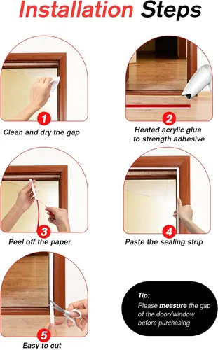Miniatura 4 de Burletes de Silicona Tira de Sellado para Puertas y Ventanas, 39 pies Tira de Sellado de Ventana Autoadhesiva Impermeable por SUNMON (Blanco)