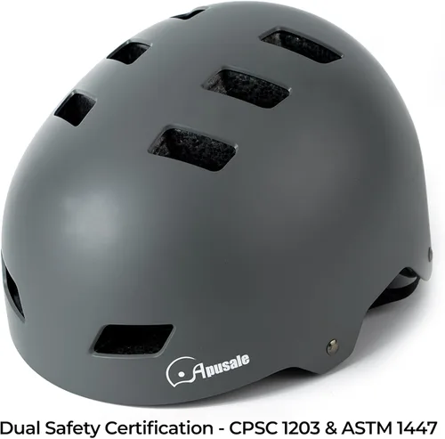 Miniatura 3 de Casco para bicicleta y patineta, ajustable y multideporte para patines y scooter, 3 tallas para adultos, jóvenes, niños y bebés Gris