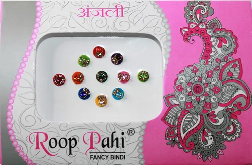 Miniatura 4 de IS4A Paquete de 10 calcomanías Bindi para mujer, joyería Bindi para la frente, Indian Bindi, joyas faciales multicolor