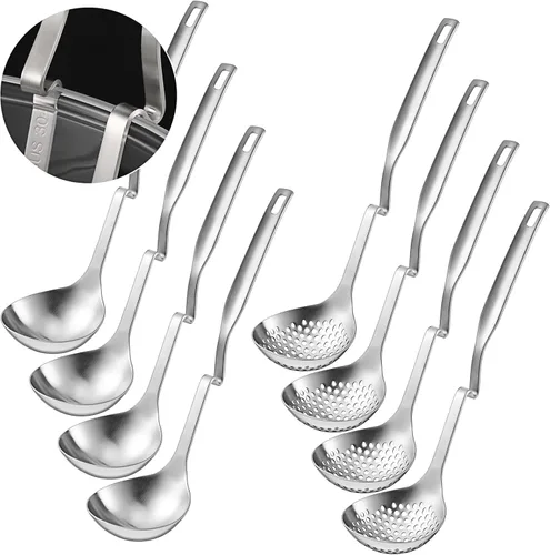 Miniatura 8 de Set de Cucharón Ranurado para Ollas Calientes Patelai de Acero Inoxidable, Cucharón para Sopa, Colador, Cucharones, Utensilio de Cocina para Ollas