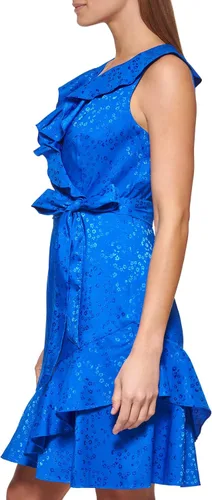 Miniatura 3 de DKNY Women's Sleeveless Ruffle Faux Wrap Dress