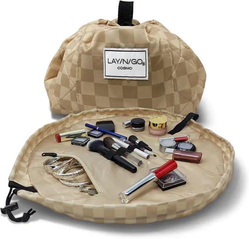 Miniatura 41 de Lay-n-Go Cosmo Layflat - Organizador de cosméticos y maquillaje con cordón y bolsillo con cremallera, bucles para cepillos y más, se ajusta