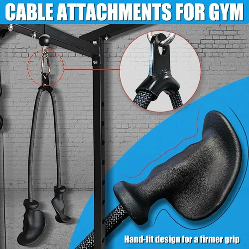 Miniatura 5 de BLUSLM Accesorios de tríceps con cuerda ergonómica, accesorios de cable para tríceps extra largos de 27, 32, 40 y 47 pulgadas mejorados para CUERDA